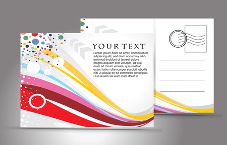 empty post card, isolated on illustration background,  illustration のイラスト素材