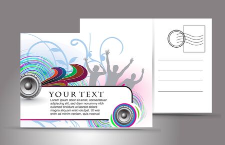 empty post card, isolated on illustration background,  illustration のイラスト素材