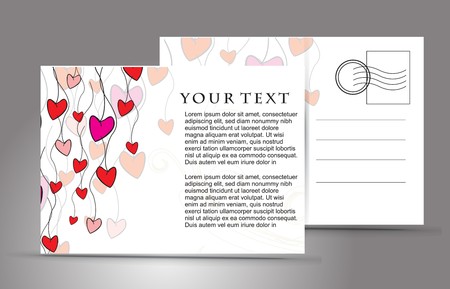 empty post card, isolated on illustration background, illustration のイラスト素材