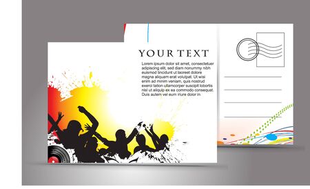 empty post card, isolated on illustration background, illustration のイラスト素材