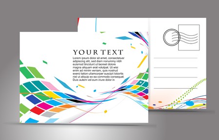 empty post card, isolated on illustration background,  illustration のイラスト素材