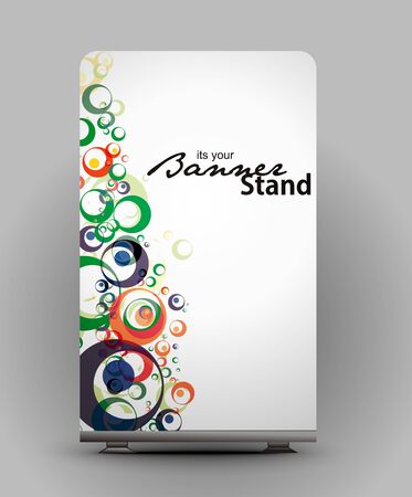 a roll up display with stand banner template designのイラスト素材