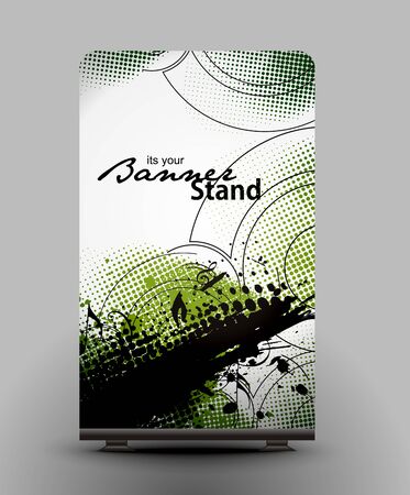 a roll up display with stand banner template designのイラスト素材
