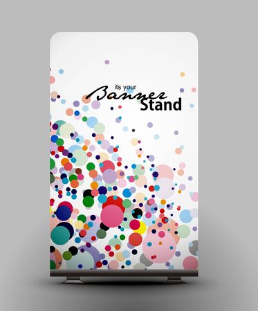a roll up display with stand banner template designのイラスト素材
