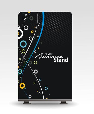 a roll up display with stand banner template designのイラスト素材