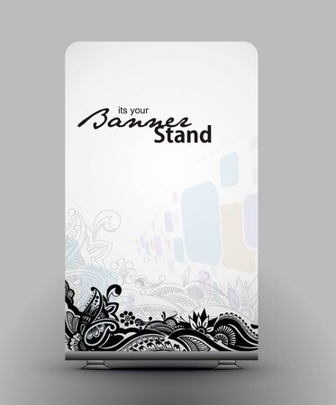 a roll up display with stand banner template designのイラスト素材