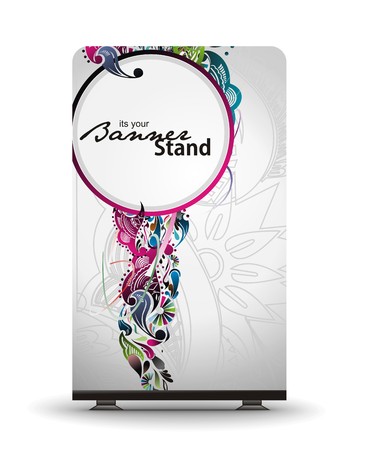 a roll up display with stand banner template designのイラスト素材