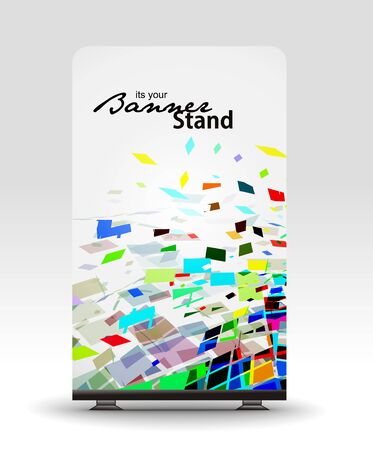 a roll up display with stand banner template designのイラスト素材