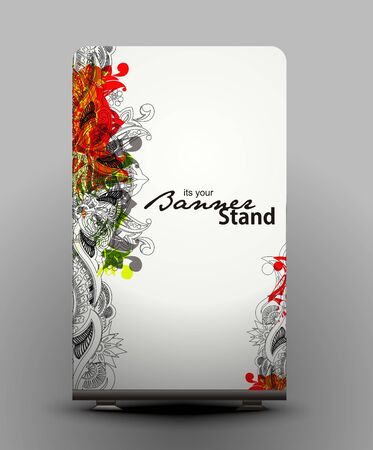 a roll up display with stand banner template designのイラスト素材