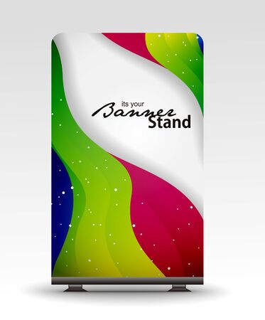 a roll up display with stand banner template designのイラスト素材