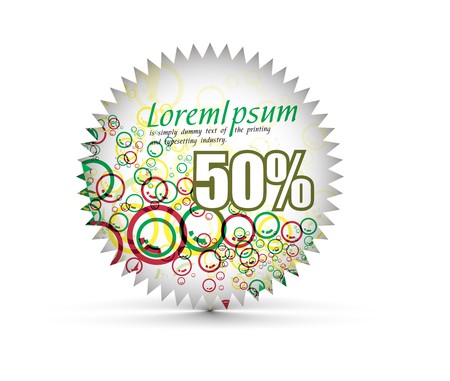 sale tag stickers with 50% discount, illustration のイラスト素材