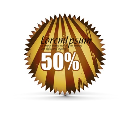 sale tag stickers with 50% discount, illustrationのイラスト素材