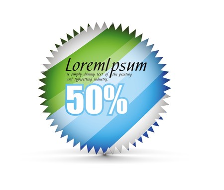 sale tag stickers with 50% discount, illustrationのイラスト素材