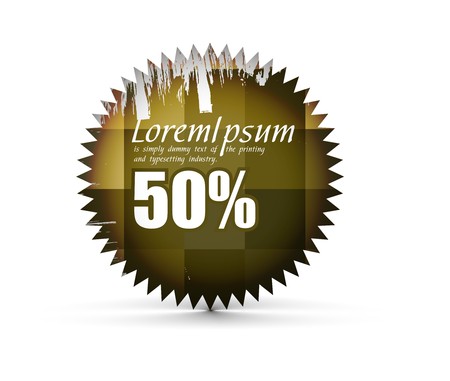 sale tag stickers with 50% discount, illustrationのイラスト素材