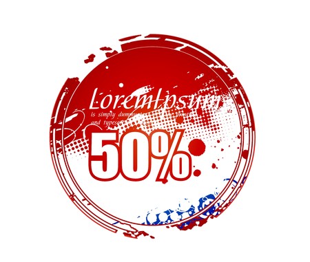 Grunge sale tag Isolated on white, illustration. のイラスト素材