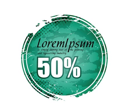 Grunge sale tag Isolated on white, illustration. のイラスト素材