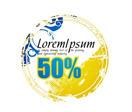 Grunge sale tag Isolated on white, illustration. のイラスト素材