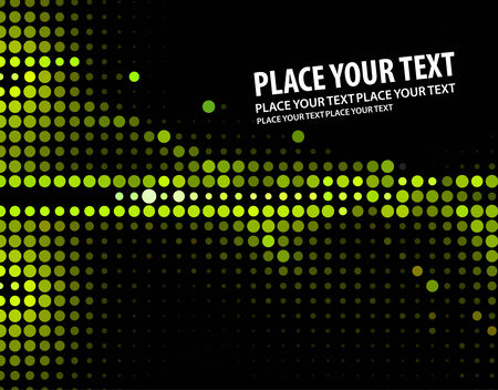 Green halftone background on the black  illustration.のイラスト素材