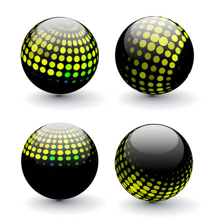 Glossy colorful abstract halftone icon design with different -different  patterns.のイラスト素材