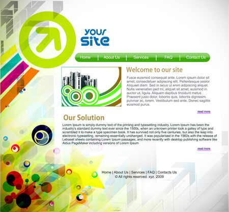 abstract business web site design template, illustration. のイラスト素材