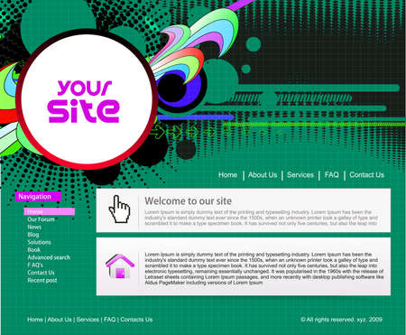 abstract business web site design template, illustration. のイラスト素材
