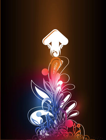 abstract waves background with gloss arrow design. のイラスト素材