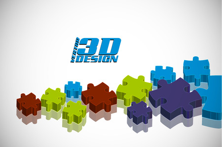   puzzle in pieces over a white background.のイラスト素材