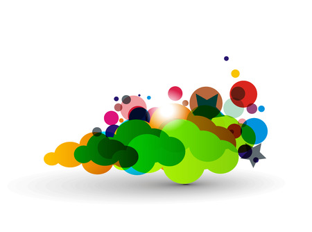 abstract  colorful cloud design illustration.のイラスト素材