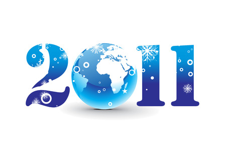 new year 2010 in white background.  illustration のイラスト素材