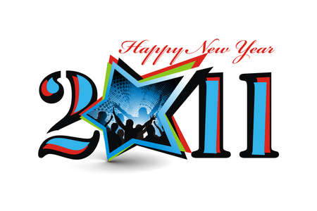 new year 2011 in white background.  illustration