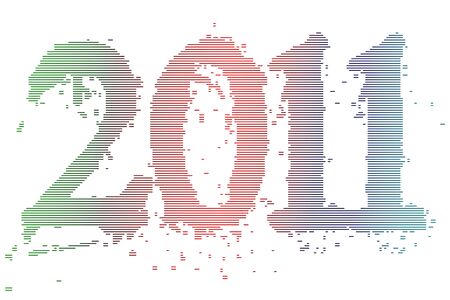 new year 2011 in white background  illustrationのイラスト素材