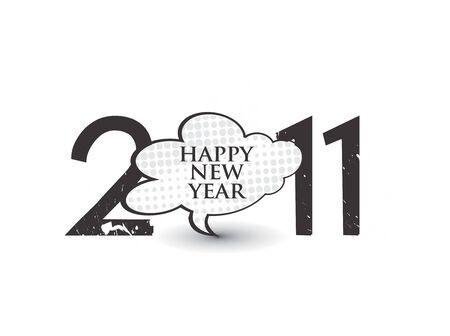 new year 2011 in white background.  illustrationのイラスト素材