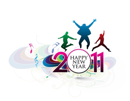 new year 2011 in white background.   illustrationのイラスト素材