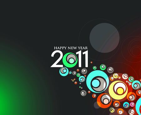 abstract new year 2011 colorful design.   illustration