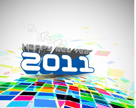 abstract new year 2011 colorful design.   illustration