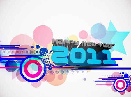 abstract new year 2011 colorful design.   illustrationのイラスト素材
