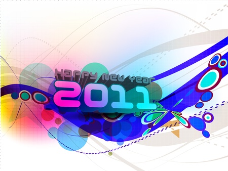 abstract new year 2011 colorful design  illustrationのイラスト素材