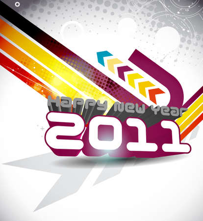 abstract new year 2011 colorful design.  illustrationのイラスト素材