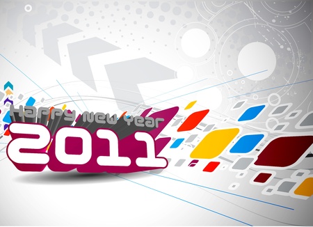 abstract new year 2011 colorful design. illustrationのイラスト素材