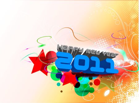 abstract new year 2011 colorful design.   illustrationのイラスト素材