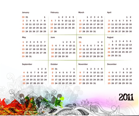 colorful 2011 calendar design element.のイラスト素材