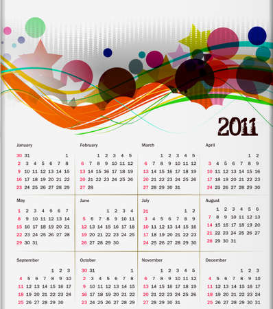  colorful 2011 calendar design element.のイラスト素材