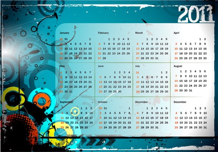 colorful 2011 calendar design element.のイラスト素材