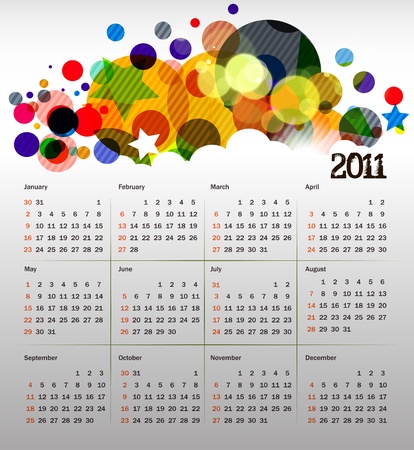  colorful 2011 calendar design element.のイラスト素材