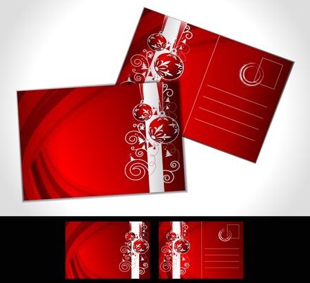 christmas post card, isolated on illustration background,  illustrationのイラスト素材