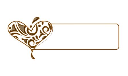 Chocolate banner heart for valentine design element.のイラスト素材