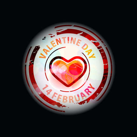 Abstract valentines day stamp design element.のイラスト素材