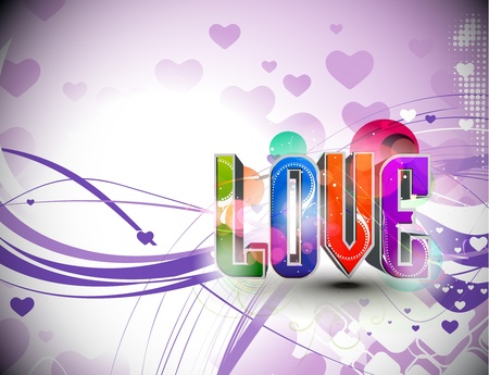 Abstract valentines day colorful 3d love design element background.のイラスト素材