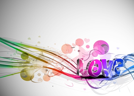Abstract valentines day colorful 3d love design element background.のイラスト素材