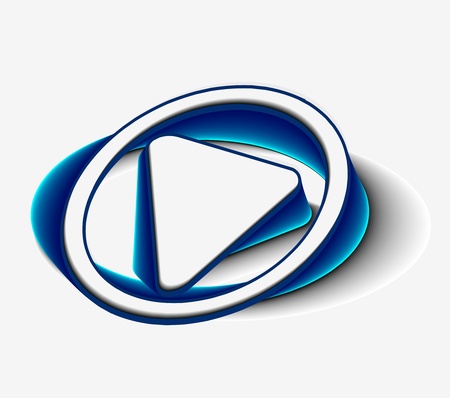 3d glossy play button symbols, blue isolated on black background.のイラスト素材